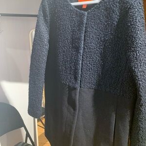 Women's Navy Textured Coat